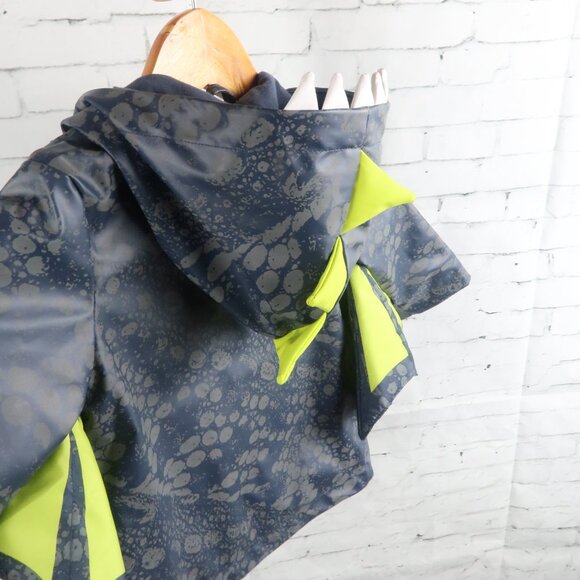 CAT & JACK GREY WITH YELLOW DINOSAUR RAIN JACKET WITH HOOD SIZE 18M - Picture 11 of 12